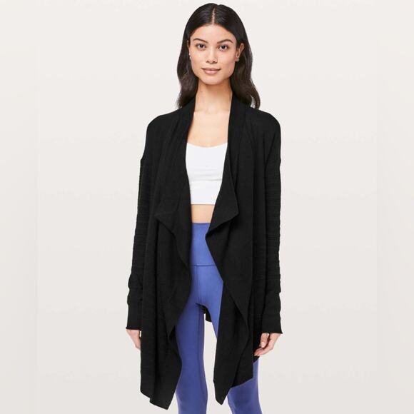 Lululemon Find Your Calm Wrap Cardigan in Black Size 4 - Picture 1 of 8